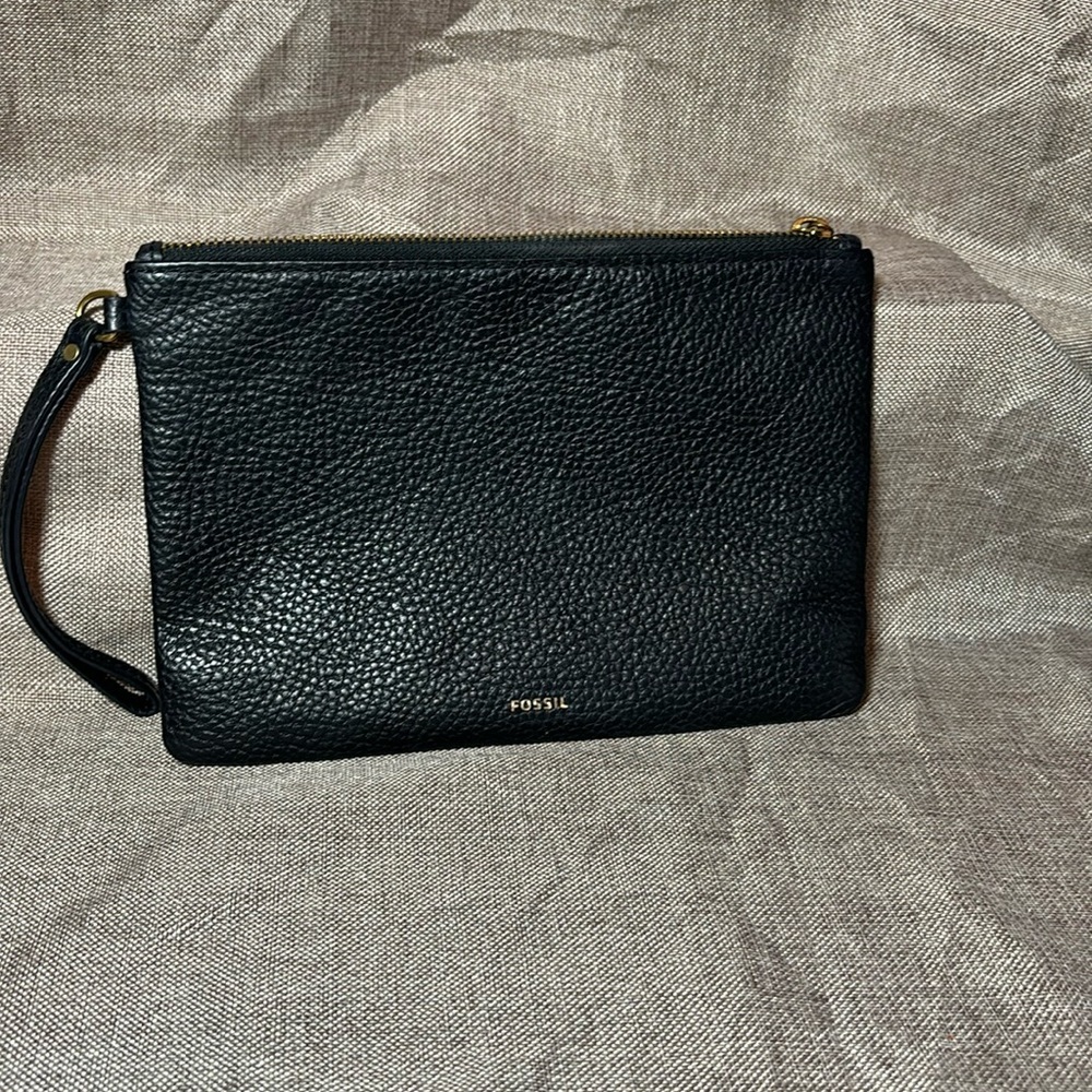 Fossil Black Tessa Wristlet